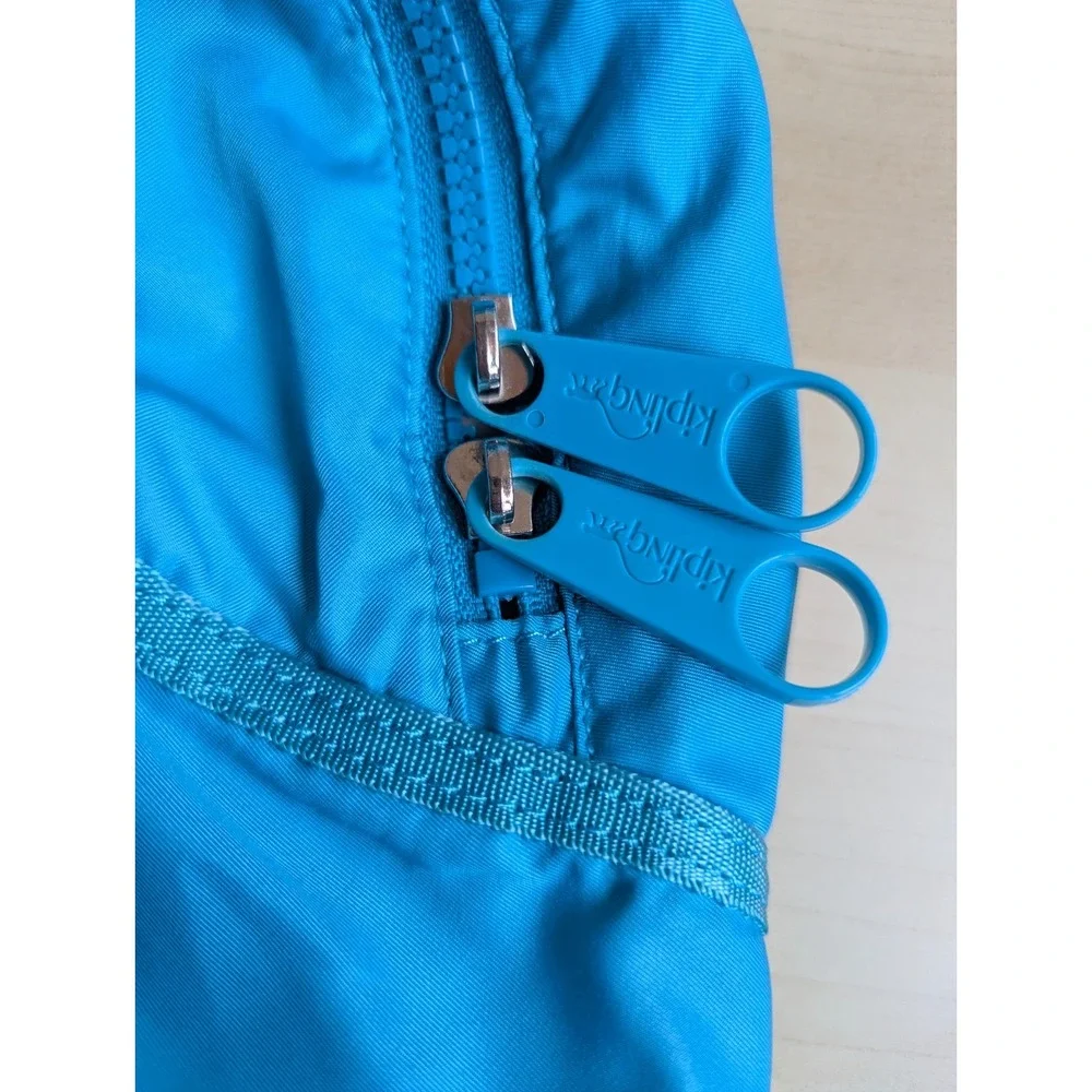 Kipling Metallic Light Blue Teal Satin G.rilla Girlz‎ Backpack